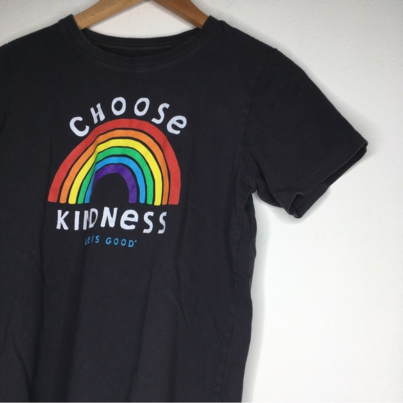 Life Is Good Kids Choose Kindness Rainbow Black T-Shirt XL - Picture 6 of 7